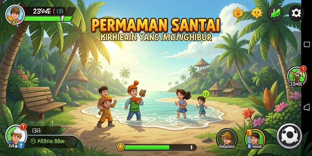Tampilan gameplay menarik dari 234E dengan grafik ceria.