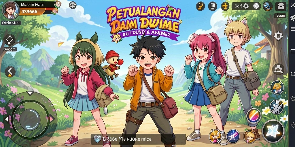 Tampilan gameplay seru dalam 333666 dengan karakter anime yang mendebarkan.