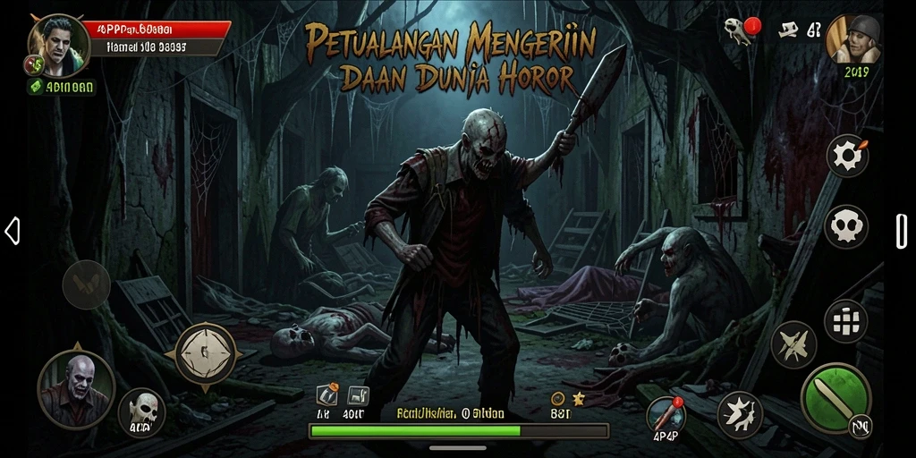 Screenshot menggambarkan kengerian di dalam gameplay 4P4P yang intens.