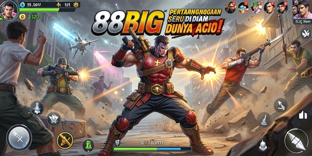Tampilan gameplay action seru di 88BIG dengan pertarungan intens.