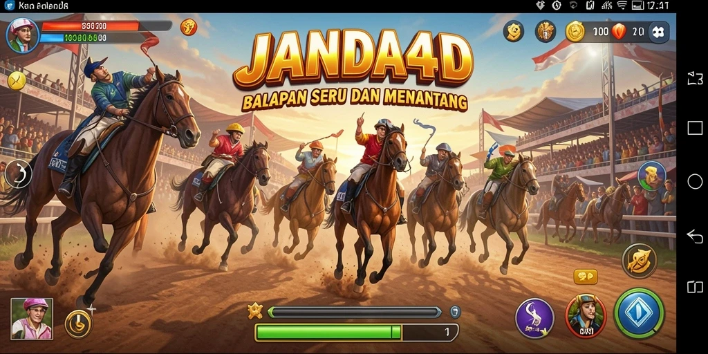 Screenshot gameplay JANDA4D yang menampilkan balapan seru dan menantang.