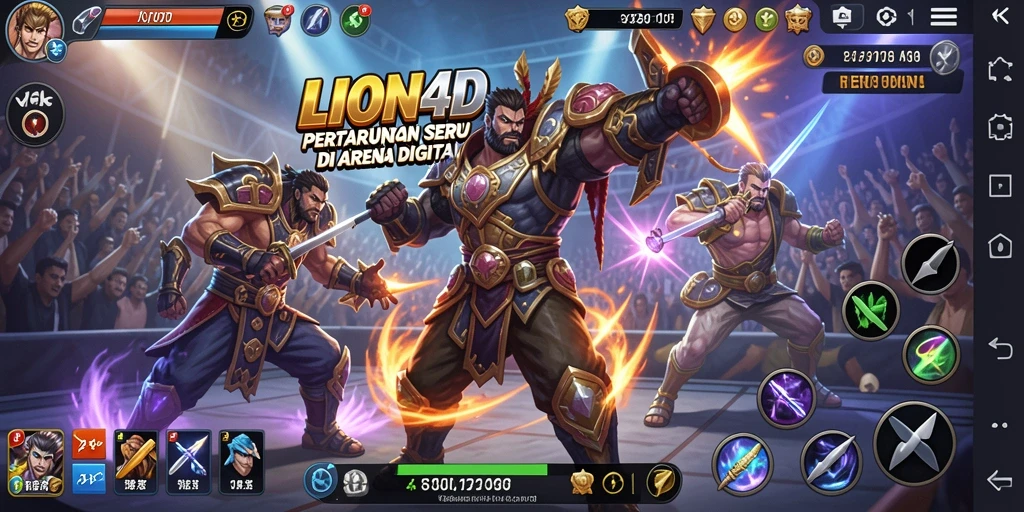 Tangkapan layar gameplay LION4D yang menampilkan pertarungan intens.