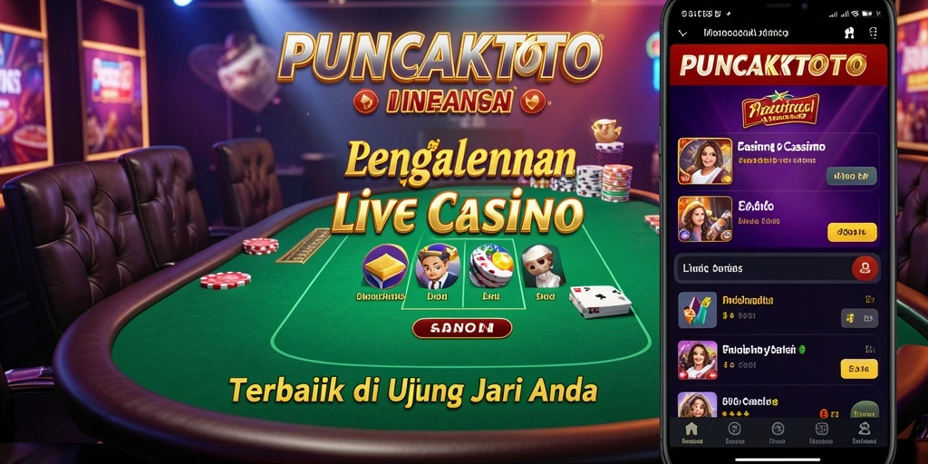 Tampilan gameplay Live Casino PUNCAKTOTO yang menarik dan interaktif.