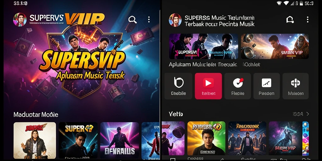 Screenshot gameplay SUPERSVIP yang menampilkan tampilan fitur musik.