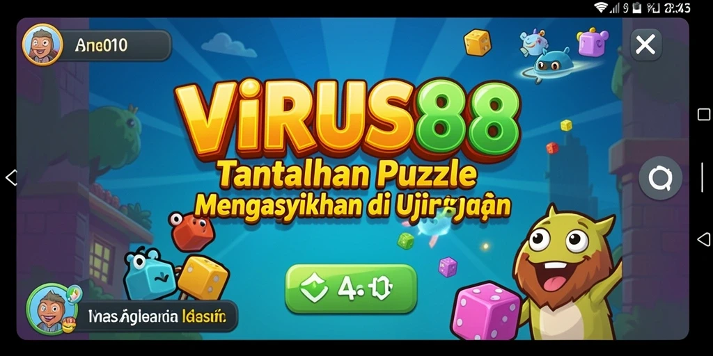 Screenshot dari gameplay <strong>VIRUS88</strong> menunjukkan tantangan Puzzle yang seru dan mengasyikkan.