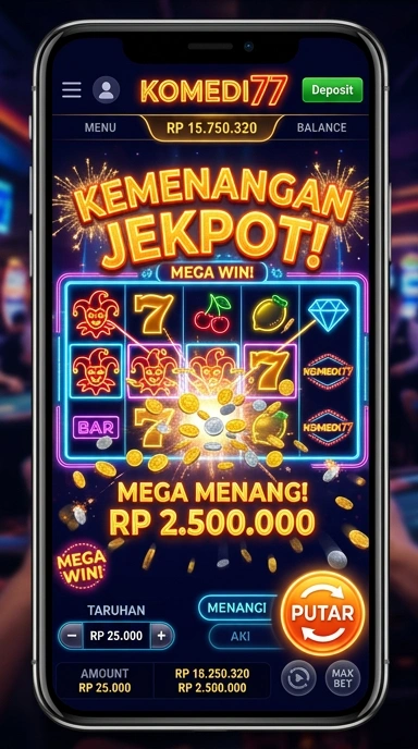 Screenshot fitur menarik dari aplikasi yang tersedia di komedi77.